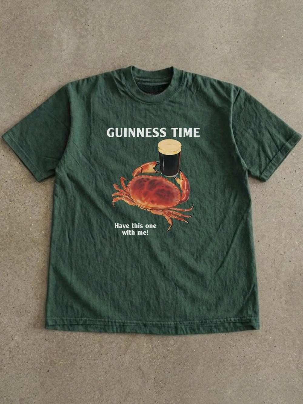 Guinness Green Short Sleeve Tee with Crab & Pint Graphic